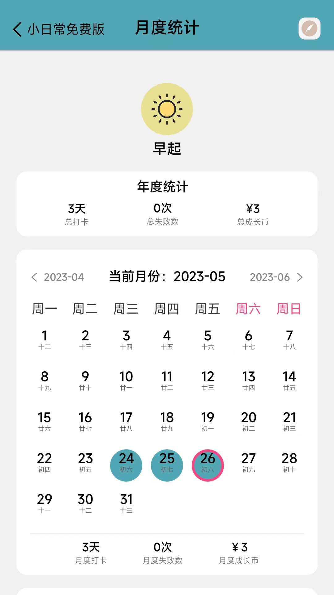 1号习惯打卡