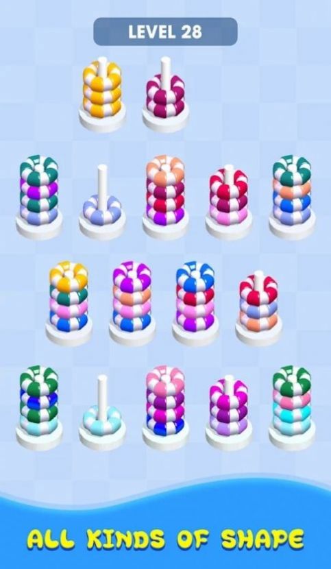 Hoop Stack Puzzle: Color Sort图2