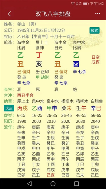 双飞八字排盘图2