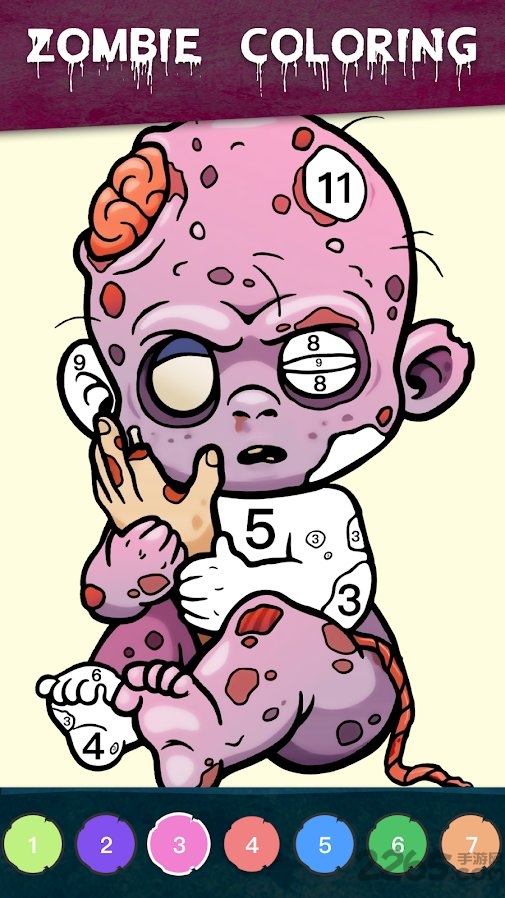Zombie Coloring - Color by Numbers & Art Books图2