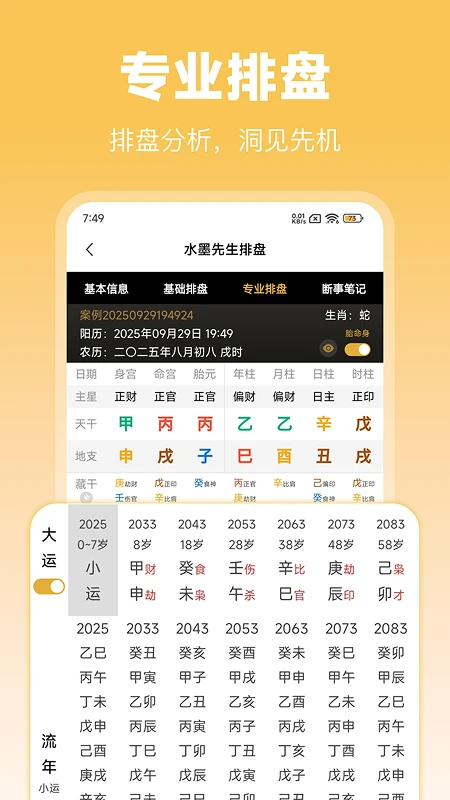 水墨先生八字排盘