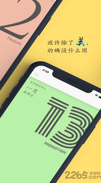 2019字体日历图2