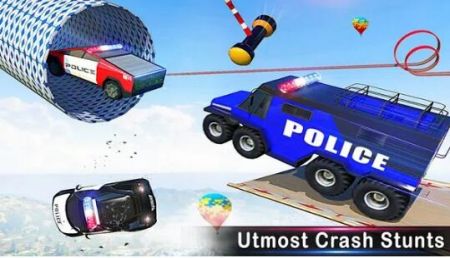 警车危险赛道驾驶Police Car Ramp Stunts图2